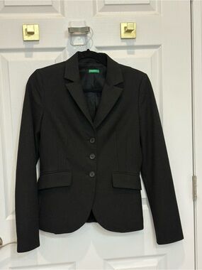 United Colours of Benetton Classic Black Women's Blazer Jacket #1443
